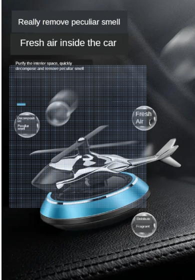 Car Air Freshener Solar Rotating Helicopter Rotating